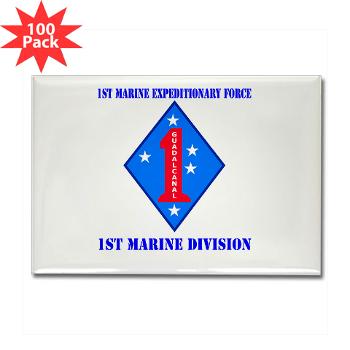 1MD - M01 - 01 - 1st Marine Division with Text - Rectangle Magnet (100 pack) - Click Image to Close